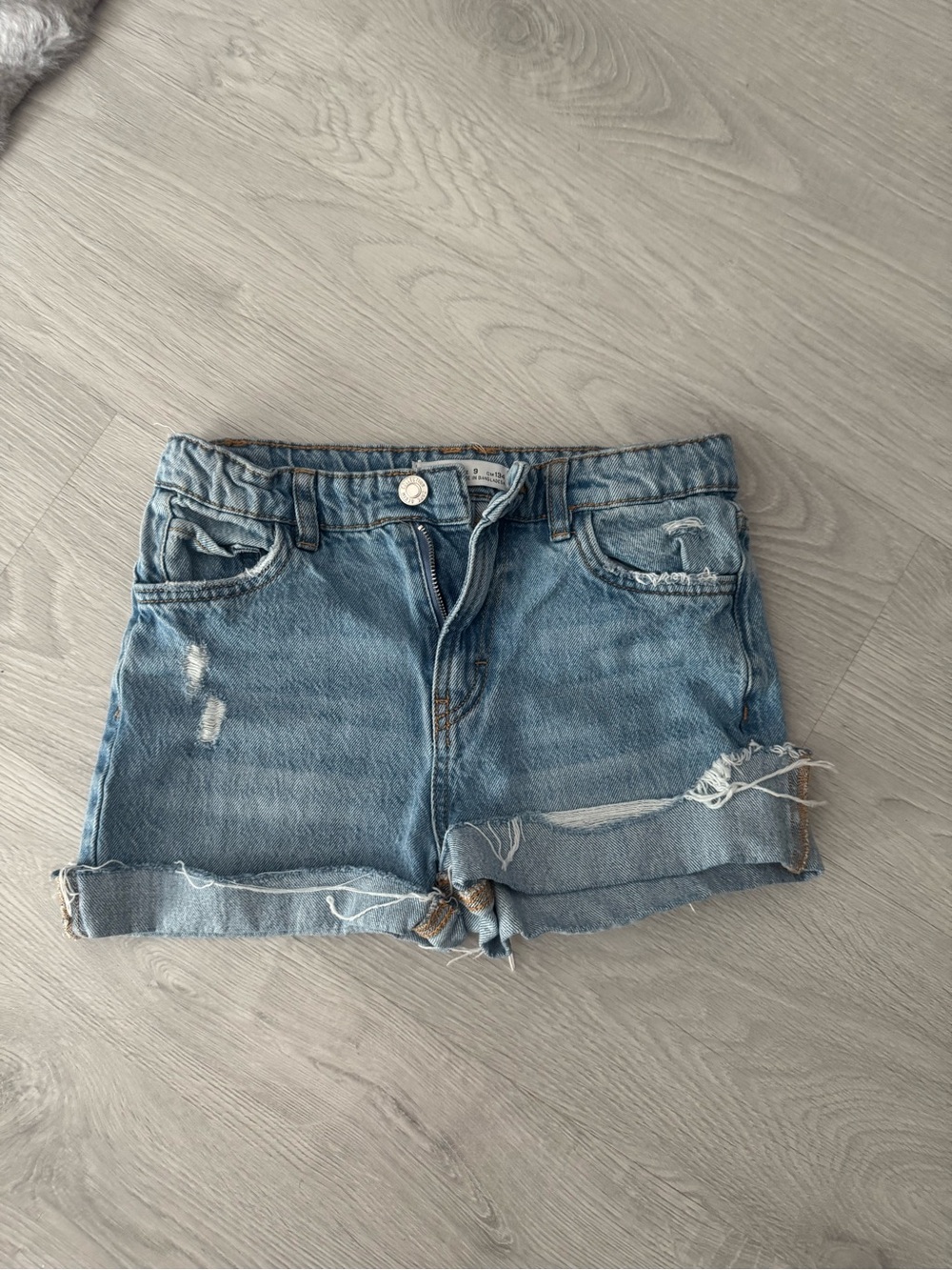 Zara Light Blue Distressed Denim Kids' Shorts